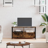Mobile TV Rovere Fumo 90x33x45 cm in Legno truciolato e Ferro