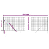 Recinzione Metallica Verde 1,8x25 m in Acciaio Zincato
