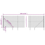 Recinzione Metallica con Picchetti Ancoraggio Verde 1,4x25 m