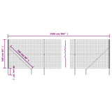 Recinzione Metallica con Picchetti Ancoraggio Verde 1,6x25 m