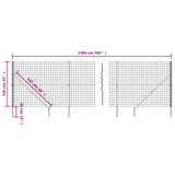 Recinzione Metallica con Picchetti Ancoraggio Verde 1,4x25 m