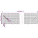 Recinzione Metallica Antracite 2,2x25 m in Acciaio Zincato