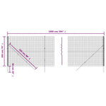 Recinzione Metallica Antracite 2x10 m in Acciaio Zincato