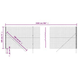 Recinzione Metallica Antracite 1,8x25 m in Acciaio Zincato