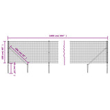 Recinzione Metallica con Picchetti Ancoraggio Antracite 1x10 m