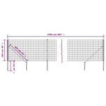 Recinzione Metallica con Picchetti Ancoraggio Antracite 1x25 m