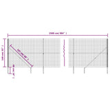 Recinzione Metallica con Picchetti Ancoraggio Antracite 1,4x25m