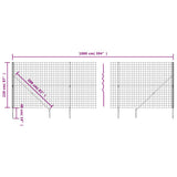 Recinzione Metallica con Picchetti Ancoraggio Antracite 2,2x10m