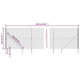 Recinzione Metallica con Picchetti Ancoraggio Antracite 2,2x25m