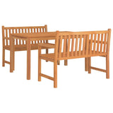 Set da Pranzo per Giardino 3 pz in Legno Massello di Teak