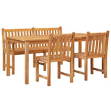 Set da Pranzo per Giardino 4 pz in Legno Massello di Teak