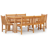 Set da Pranzo per Giardino 5 pz in Legno Massello di Teak