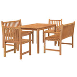 Set da Pranzo per Giardino 5 pz in Legno Massello di Teak