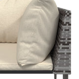 Divani Angolari da Giardino con Cuscini 2pz Polyrattan Grigio