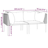Divani Angolari da Giardino con Cuscini 2pz Polyrattan Grigio
