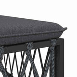 Divano Angolare Giardino Cuscini Antracite Tessuto Intrecciato