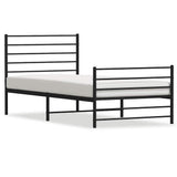 Giroletto con Testiera e Pediera Metallo Nero 90x200 cm