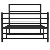 Giroletto con Testiera e Pediera Metallo Nero 90x200 cm