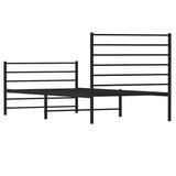 Giroletto con Testiera e Pediera Metallo Nero 90x200 cm