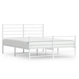 Giroletto con Testiera e Pediera Metallo Bianco 120x200 cm