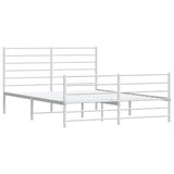 Giroletto con Testiera e Pediera Metallo Bianco 120x200 cm
