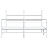 Giroletto con Testiera e Pediera Metallo Bianco 120x200 cm
