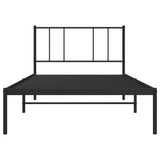 Giroletto con Testiera Metallo Nero 100x200 cm
