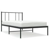 Giroletto con Testiera in Metallo Nero 107x203 cm