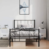 Giroletto con Testiera e Pediera Metallo Nero 100x190 cm