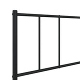 Giroletto con Testiera e Pediera Metallo Nero 100x190 cm