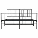 Giroletto senza Materaso con Pediera in Metallo Nero 160x200 cm