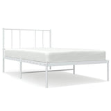 Giroletto senza Materaso con Testiera Metallo Bianco 75x190 cm