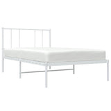 Giroletto senza Materaso con Testiera Metallo Bianco 75x190 cm