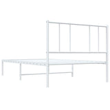 Giroletto senza Materaso con Testiera Metallo Bianco 75x190 cm