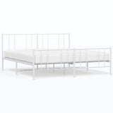 Giroletto con Testiera e Pediera Metallo Bianco 183x213 cm