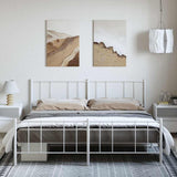 Giroletto con Testiera e Pediera Metallo Bianco 183x213 cm