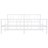 Giroletto con Testiera e Pediera Metallo Bianco 183x213 cm