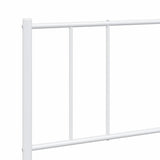 Giroletto con Testiera e Pediera Metallo Bianco 183x213 cm