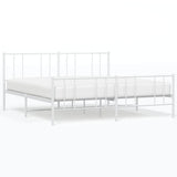 Giroletto con Testiera e Pediera Metallo Bianco 193x203 cm