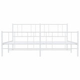 Giroletto con Testiera e Pediera Metallo Bianco 193x203 cm