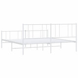 Giroletto con Testiera e Pediera Metallo Bianco 193x203 cm