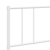 Giroletto con Testiera e Pediera Metallo Bianco 193x203 cm