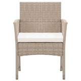 Poltrone da Giardino con Cuscini 2 pz Beige in Polyrattan