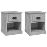 Comodini 2 pz Grigio Cemento 39x39x47,5 cm in Legno truciolato