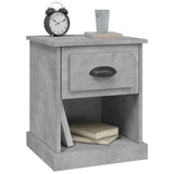 Comodini 2 pz Grigio Cemento 39x39x47,5 cm in Legno truciolato