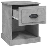 Comodini 2 pz Grigio Cemento 39x39x47,5 cm in Legno truciolato