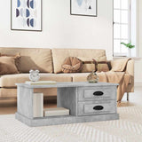 Tavolino Salotto Grigio Cemento 90x50x35 cm Legno truciolato
