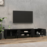 Mobile Porta TV Nero 180x31,5x40 cm in Legno truciolato