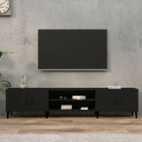 Mobile Porta TV Nero 180x31,5x40 cm in Legno truciolato