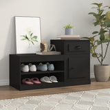 Scarpiera Nera 100x42x60 cm in Legno truciolato
